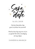 Save the date trouwkaart goud silhouet hartjes LGBTQ  3