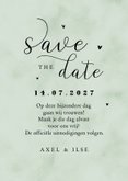 Save the date trouwkaart groen verf hartjes foto 3