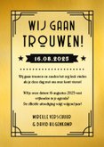 Save the Date trouwkaart in art-deco poster stijl 3