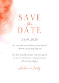 Save the date trouwkaart kleurrijk roze waterverf goud  3