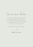 Save the date trouwkaart met eucalyptus kader en folie 3