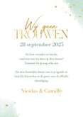 Save the date trouwkaart waterverf mint goud spetters foto 3