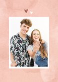 Save the Date trouwkaart waterverf roze hartjes hip stijlvol 2