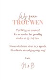 Save the Date trouwkaart waterverf roze hartjes hip stijlvol 3