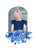 Save the date uitnodiging delfts blauw bloemen feestje 2