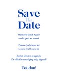 Save the date uitnodiging delfts blauw bloemen feestje 3