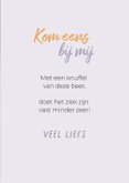 Schattige beterschapskaart van teckel met berenmuts knuffel 3