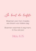 Schattige moederdagkaart van hondje met bloemenkrans 3