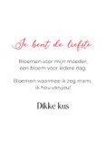 Schattige moederdagkaart van hondje met bloemenkrans 3