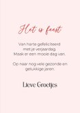 Schattige verjaardagskaart van hondje met bloemenkrans 3
