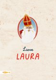 Sinterklaaskaart met naam en diverse illustraties 2