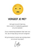 Sorry kaart met 4 verdrietige emoji smileys erop 3