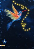 Sprankelende kerstkaart met kolibri en lichtjes 2