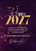 Sprankelende zakelijke kerstkaart paars gouden 2027 met ster 3