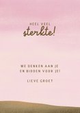 Sterkte kaart met hert in landschap met bomen en Psalm 42 3