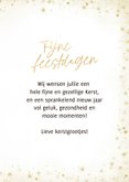 Stijlvol kerstkaartje grote foto en fijne feestdagen goud 3