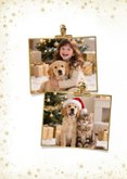 Stijlvol kerstkaartje grote foto fijne feestdagen goud 2