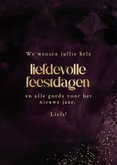 Stijlvol kerstkaartje liefdevolle feestdagen foto paars goud 3