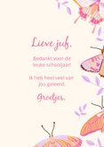 Stijlvolle bedankkaart vlinders voor juf 3