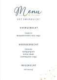 Stijlvolle blauwe menu en drankkaart voor jullie huwelijk 3