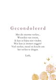 Stijlvolle condoleancekaart stil botanisch goud vlindertjes 3