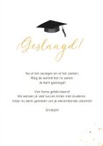 Stijlvolle geslaagd kaart met foto en geslaagd hoedje 3