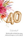 Stijlvolle jubileumkaart 40 jaar getrouwd botanisch foto 2