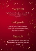 Stijlvolle kaart kerstmenu botanische bladeren sterren goud 3