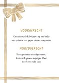 Stijlvolle kaart kerstmenu strik lint goud minimalistisch 2