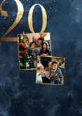 Stijlvolle kerstkaart 2026 goudlook met sparkles 2