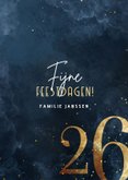 Stijlvolle kerstkaart 2026 goudlook met sparkles 3