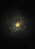 Stijlvolle kerstkaart gouden ster met foto Achterkant