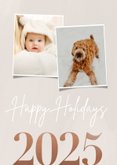 Stijlvolle kerstkaart jaartal 2025 foto's happy holidays 2