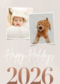 Stijlvolle kerstkaart jaartal 2026 foto's happy holidays 2