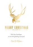 Stijlvolle kerstkaart met een gouden hert illustratie 3