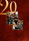 Stijlvolle kerstkaart rood 2026 goudlook met sparkles 2