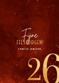 Stijlvolle kerstkaart rood 2026 goudlook met sparkles 3