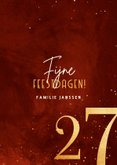 Stijlvolle kerstkaart rood 2027 goudlook met sparkles 3