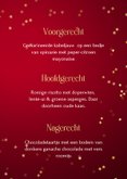 Stijlvolle kerstmenu kaart botanische bladeren sterren goud 3