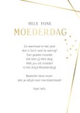 Stijlvolle moederdagkaart met grote eigen foto en goud 3