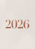 Stijlvolle nieuwjaarskaart 2026 fotocollage in rosegoud 2