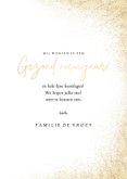 Stijlvolle nieuwjaarskaart goud grote foto gezond nieuwjaar 3