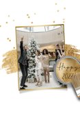 Stijlvolle nieuwjaarskaart zakelijk schilder collage goud 2
