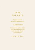Stijlvolle save the date kaart klassieke gouden typografie 3