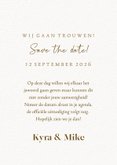 Stijlvolle save the date kalender eucalyptus en goudfolie 3