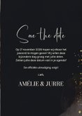 Stijlvolle save the date trouwen donker grijs waterverf goud 3