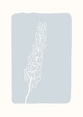 Stijlvolle sterkte kaart lichtblauw met bloem ik denk aan je 2