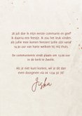 Stijlvolle uitnodiging communie met waterverf en koperfolie 3