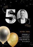 Stijlvolle uitnodiging foto 50 jaar verjaardag ballonnen 2