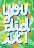 Stoere, hippe geslaagdkaart You did it! met sterren 2